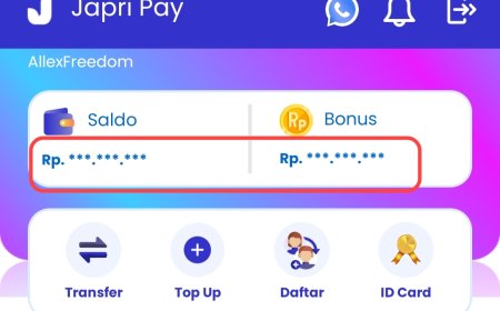 Japri Pay sudah dilengkapi Fitur "Hide & Show" Saldo & Bonus.