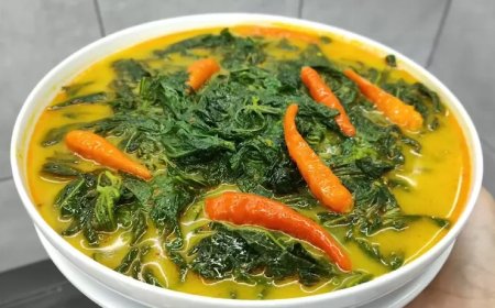 Gulai Daun Singkong dan Bayam