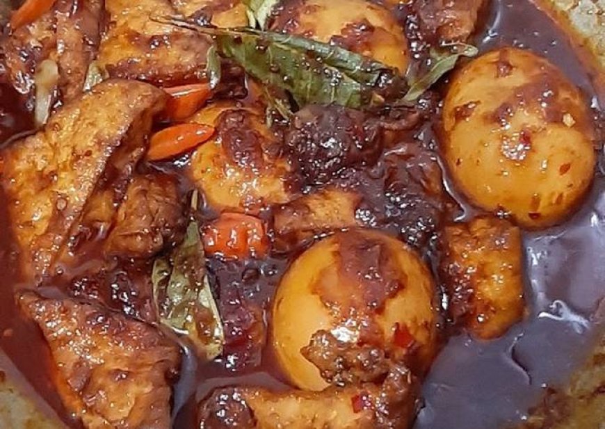Cumi Pedas Manis Tahu Telur