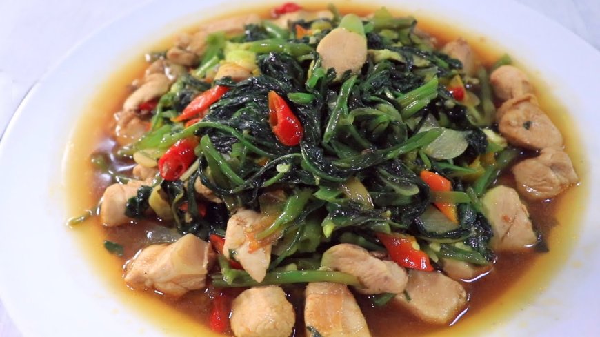 Kangkung Tumis Daging Ayam