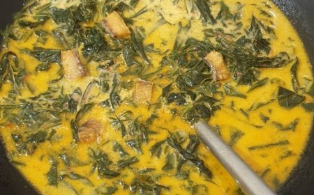 Ikan Gabus Gulai Daun Singkong