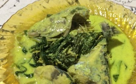 Ikan Mujair Gulai Daun Singkong