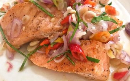 Ikan Salmon Sambal Matah