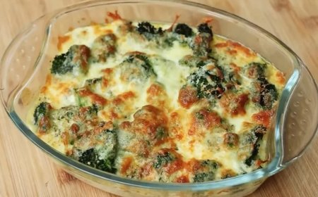 Brokoli panggang dengan kacang walnut dan cranberry