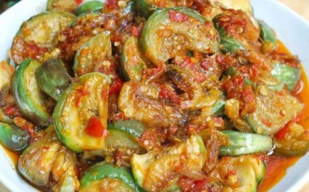 sambal dengan terong rebus