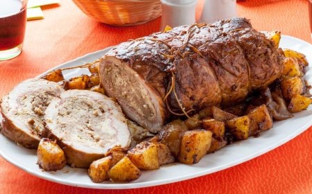 Labu kuning dan daging sapi panggang