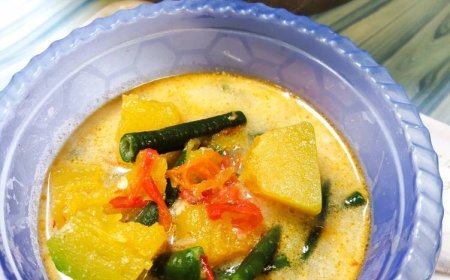 Labu kuning dan kacang panjang soup