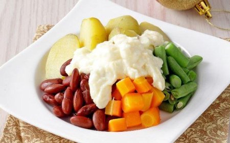 Labu kuning dan kacang merah salad salsa