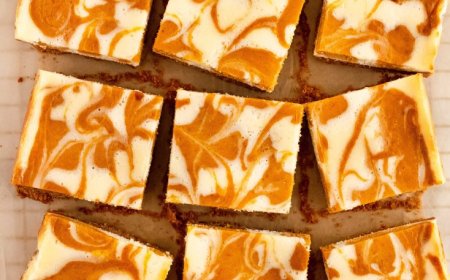 Pumpkin Turmeric Cream Cheese Swirl Bars