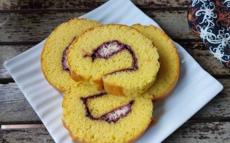 Bolu Gulung Blueberry Cheesecake