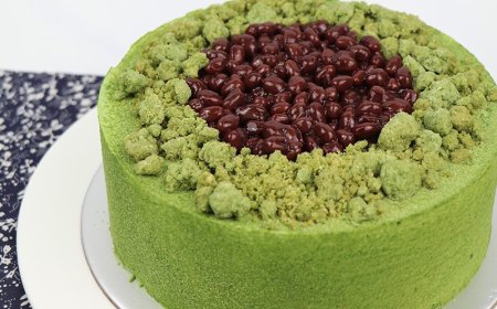Bolu Almond Matcha Red Bean