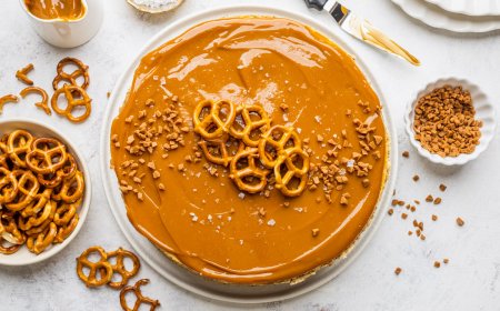 Salted Pretzel Caramel Cheesecake