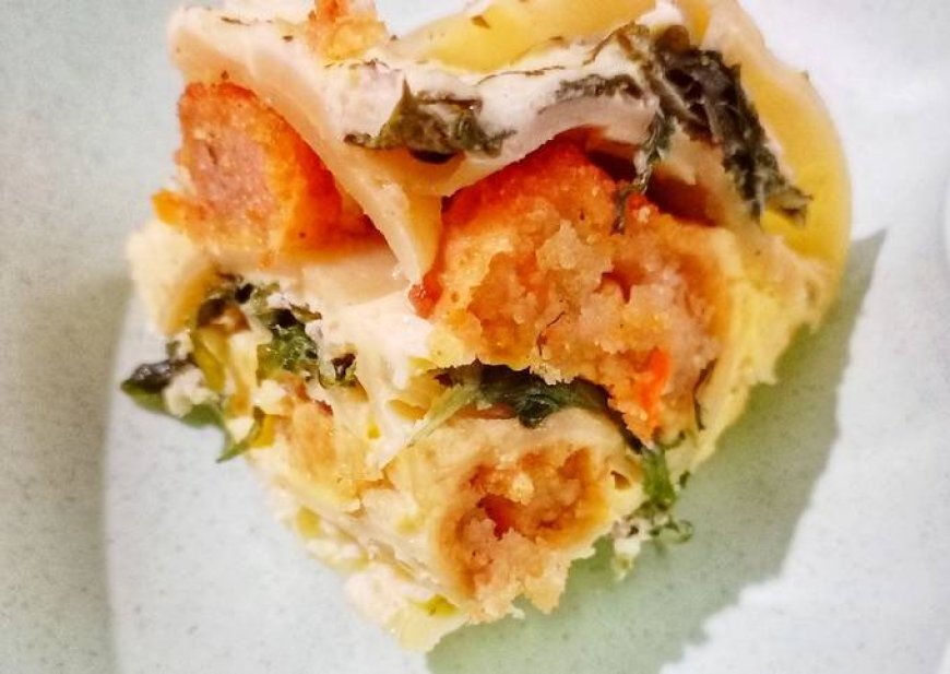 Labu kuning dan bayam lasagna