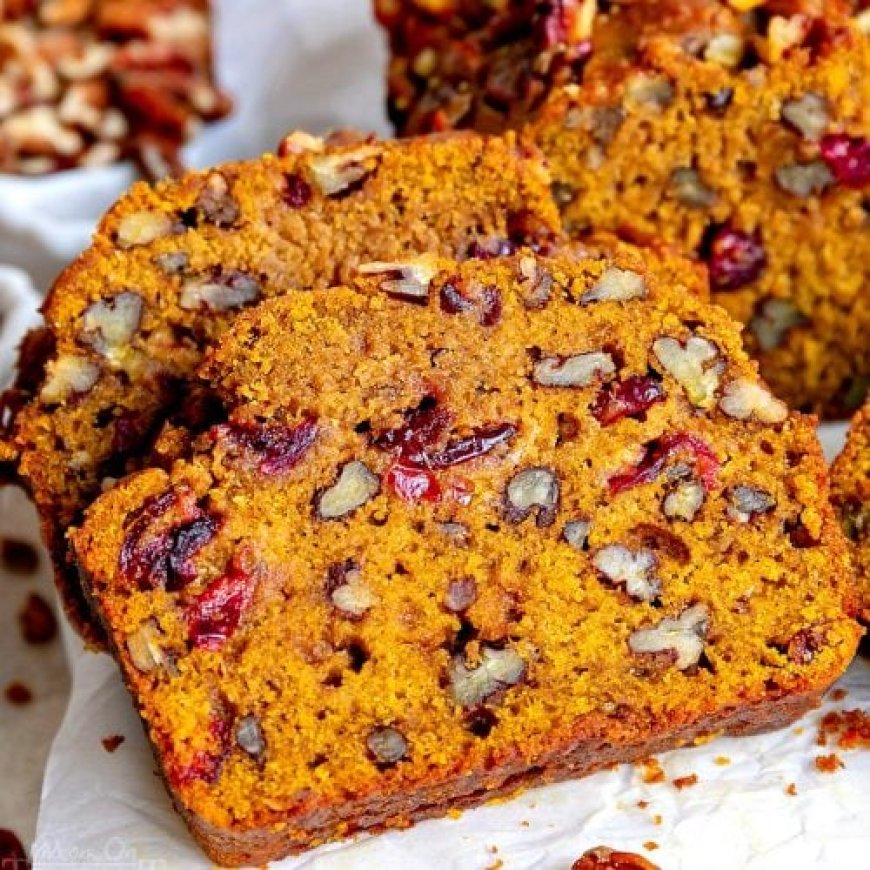 Pumpkin Turmeric Cranberry Bread
