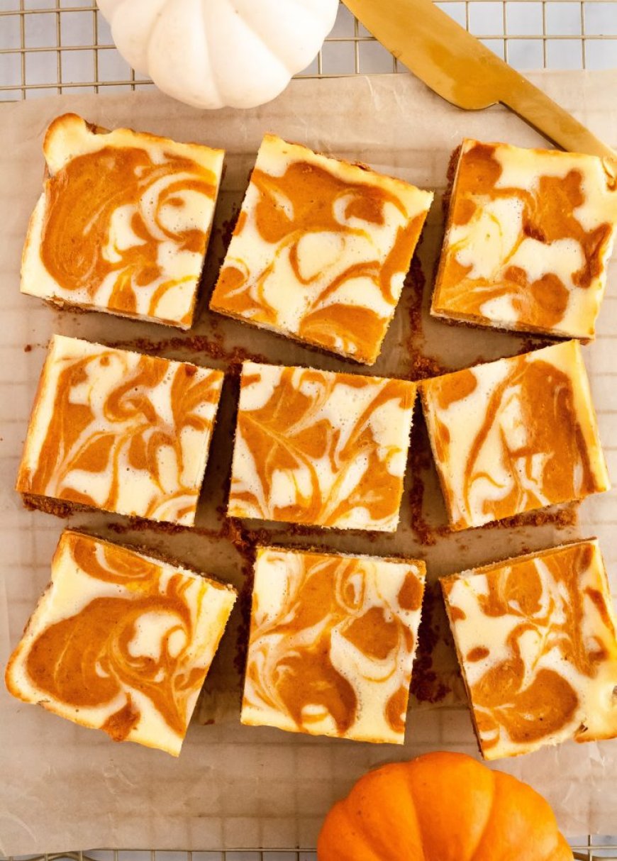 Pumpkin Turmeric Cream Cheese Swirl Bars