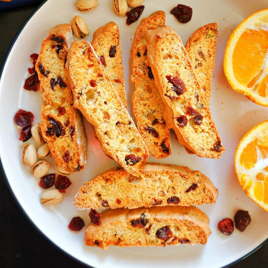 Biscotti almond dan cranberry orange