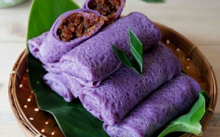 Kue Dadar Gulung Ubi Ungu