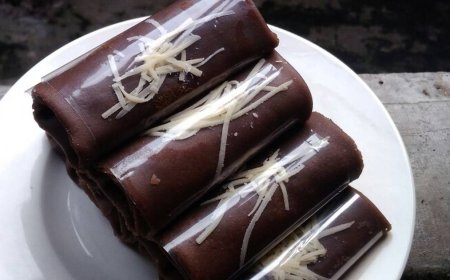 Kue Dadar Gulung Keju Cokelat