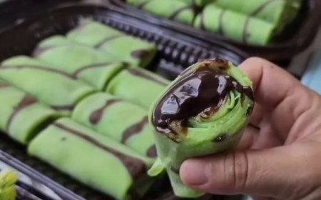 Kue Dadar Gulung Pandan Cokelat