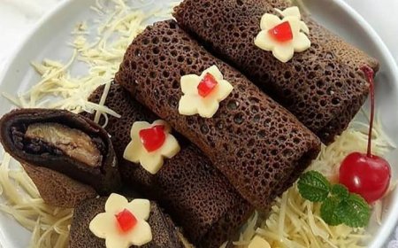 Kue Dadar Gulung Cokelat Keju