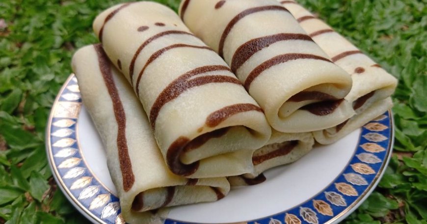 Kue Dadar Gulung Kacang Hijau Cokelat