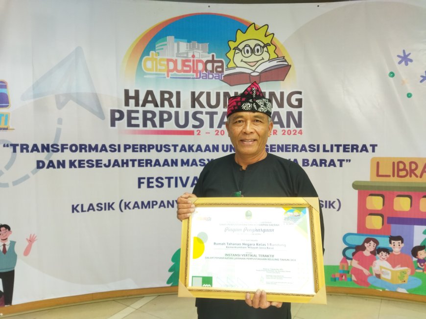 Rutan Kelas 1 Bandung Dapat Penghargaan dari Dispusipda Jabar