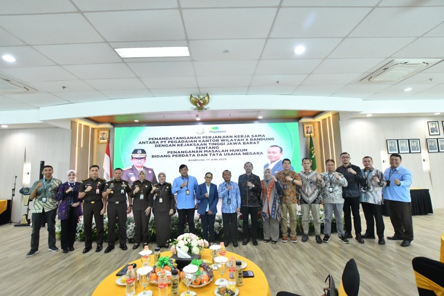 Kajati Jabar Menandatangani Perjanjian Kerja Sama antara PT. Pegadaian Kanwil X Bandung dengan Kejati Jabar