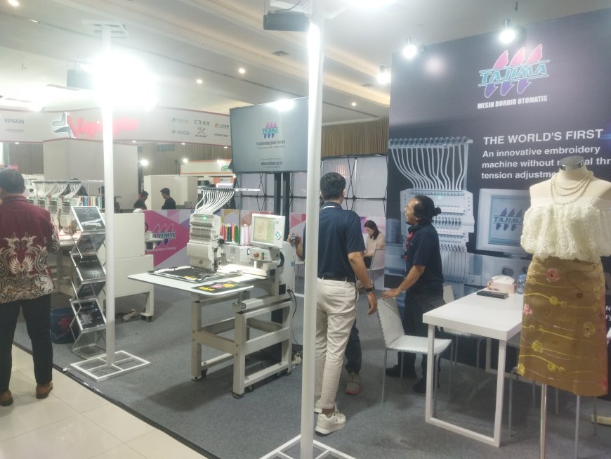 TAJIMA Hadir di IAPE 2025 Bandung, Tampilkan Teknologi Bordir Otomatis Terbaru